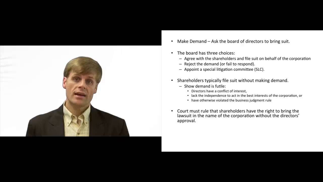 'Video thumbnail for Shareholder Derivative Action Process - Explained'