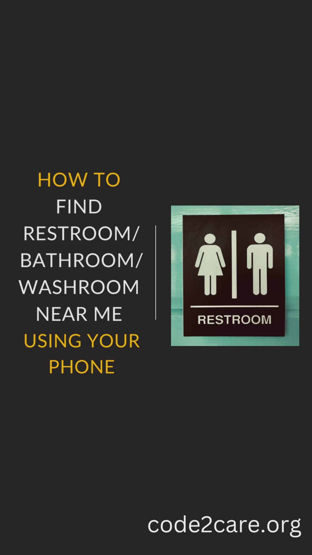 'Video thumbnail for Find Restroom - Bathroom or Washroom near me using your Android or iPhone'