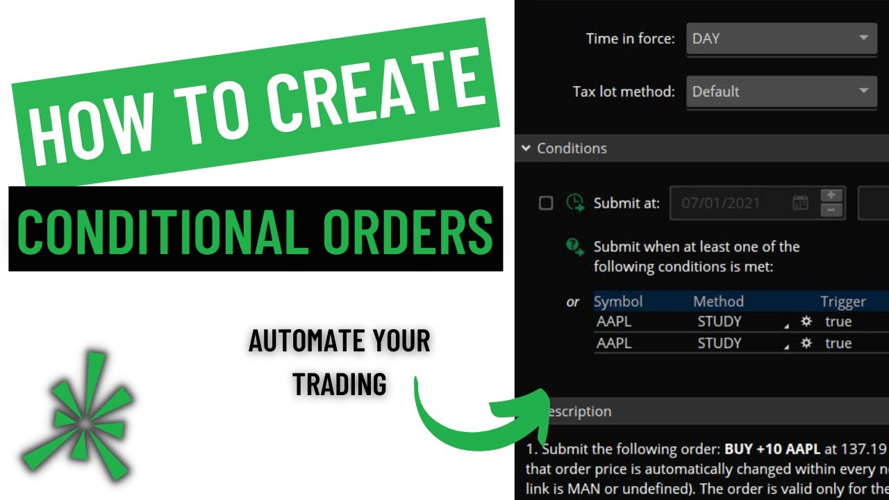 'Video thumbnail for How to Place Conditional Orders on ThinkorSwim |Automate your Trading'