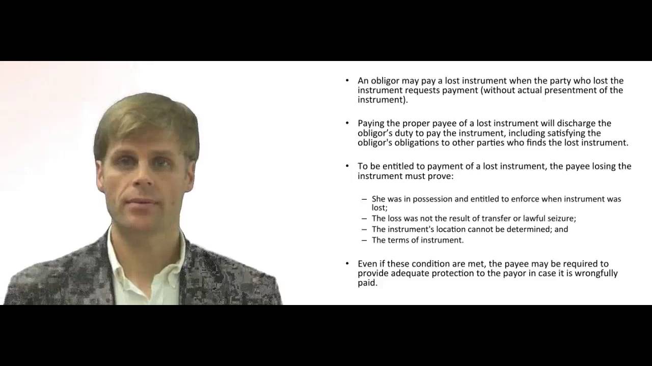 'Video thumbnail for Lost Negotiable Instruments'