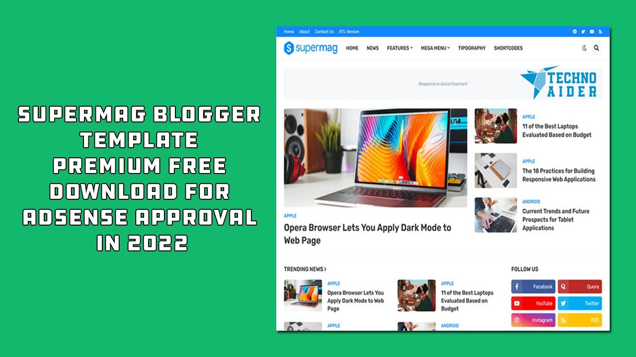 Video thumbnail for Supermag Blogger Template Premium Free Download For AdSense Approval In 2022