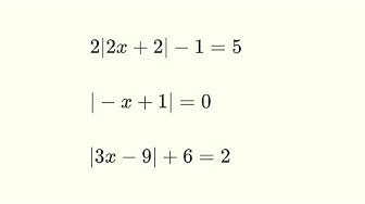 'Video thumbnail for Solve Simple Absolute Value Equations'