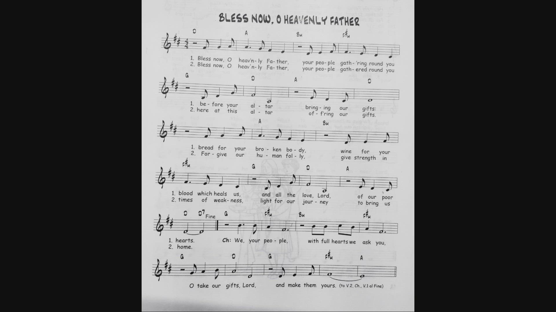 'Video thumbnail for Bless Now O Heavenly Father - Catholic Mass Song Sheet Music'