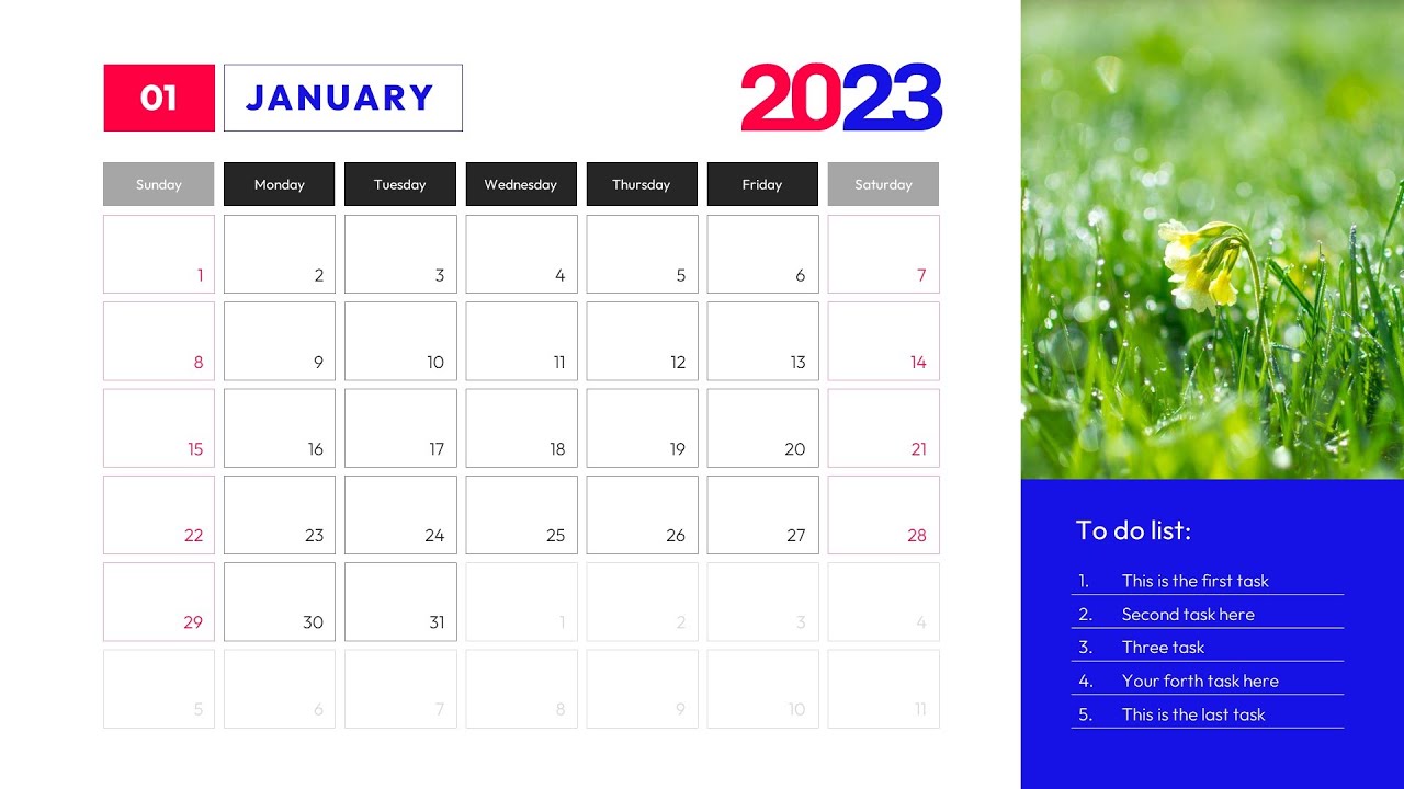 'Video thumbnail for 2023 Calendar Template for PowerPoint by mslides Light'