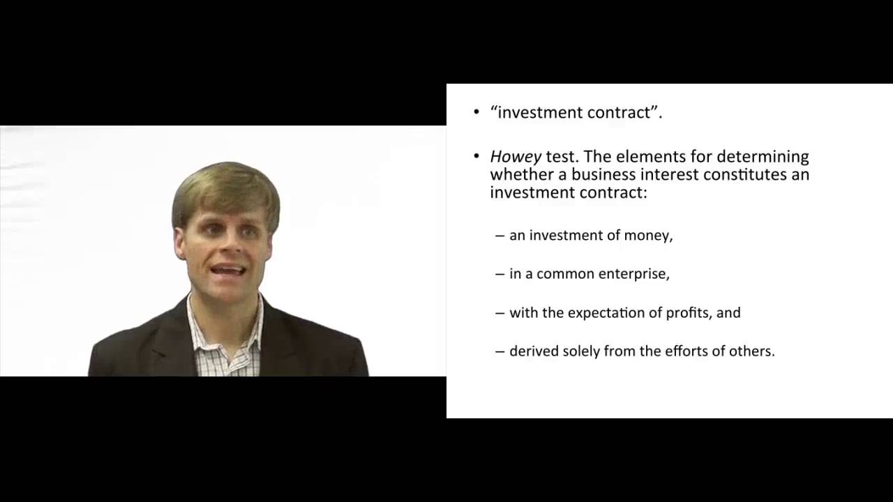 'Video thumbnail for Investment Contract (Securities Law) - Explained'