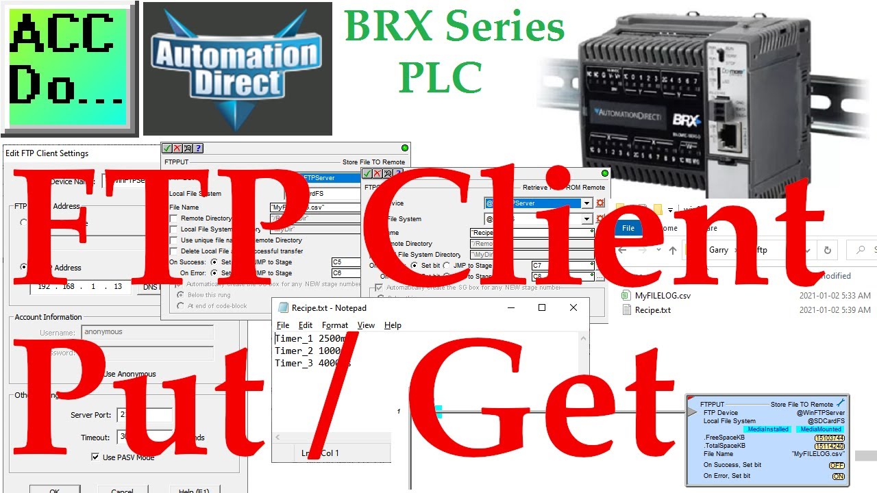 'Video thumbnail for BRX Do-More PLC FTP Client Get Put'