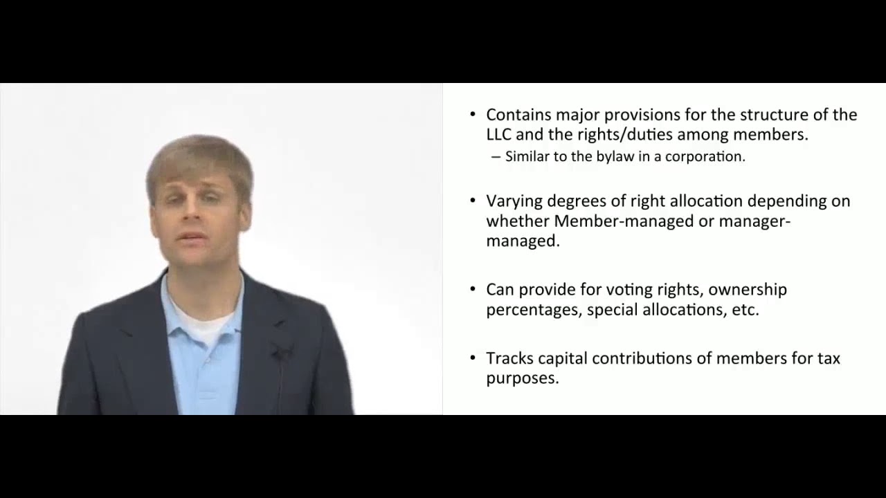 'Video thumbnail for Operating Agreement for LLC'