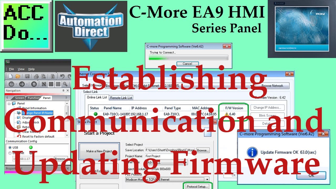 'Video thumbnail for C-More EA9 HMI Series Panel Communication and Updating Firmware'