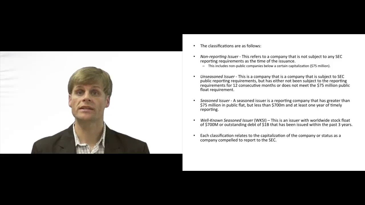 'Video thumbnail for Classification of Issuers of Securities'