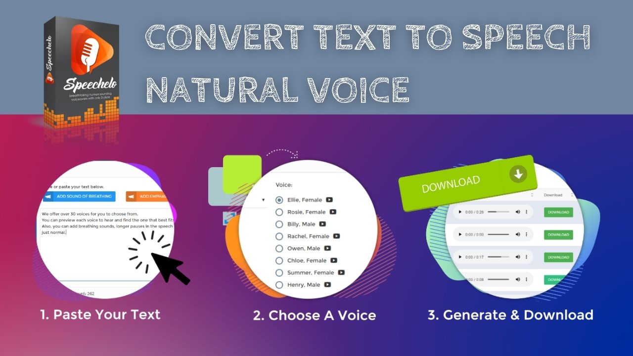 Video thumbnail for The Best Method to Text To Speech Mp3 Download With Natural Voices | Speechelo Review and Bonus