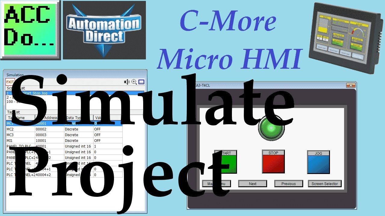 'Video thumbnail for C-More Micro HMI Simulate Project (Simulator)'