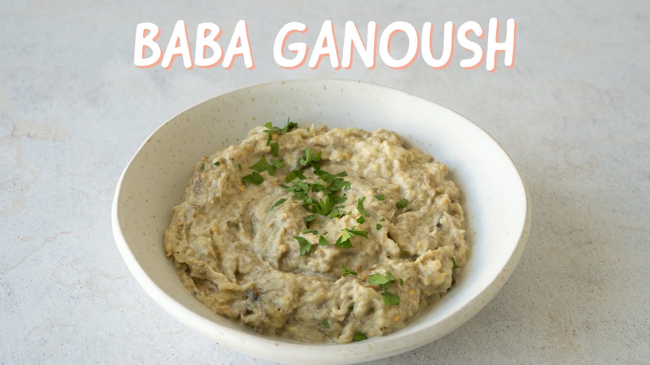 Video thumbnail for BABAGANOUSH CASERO SIN ACEITE - DIP DE BERENJENA SALUDABLE