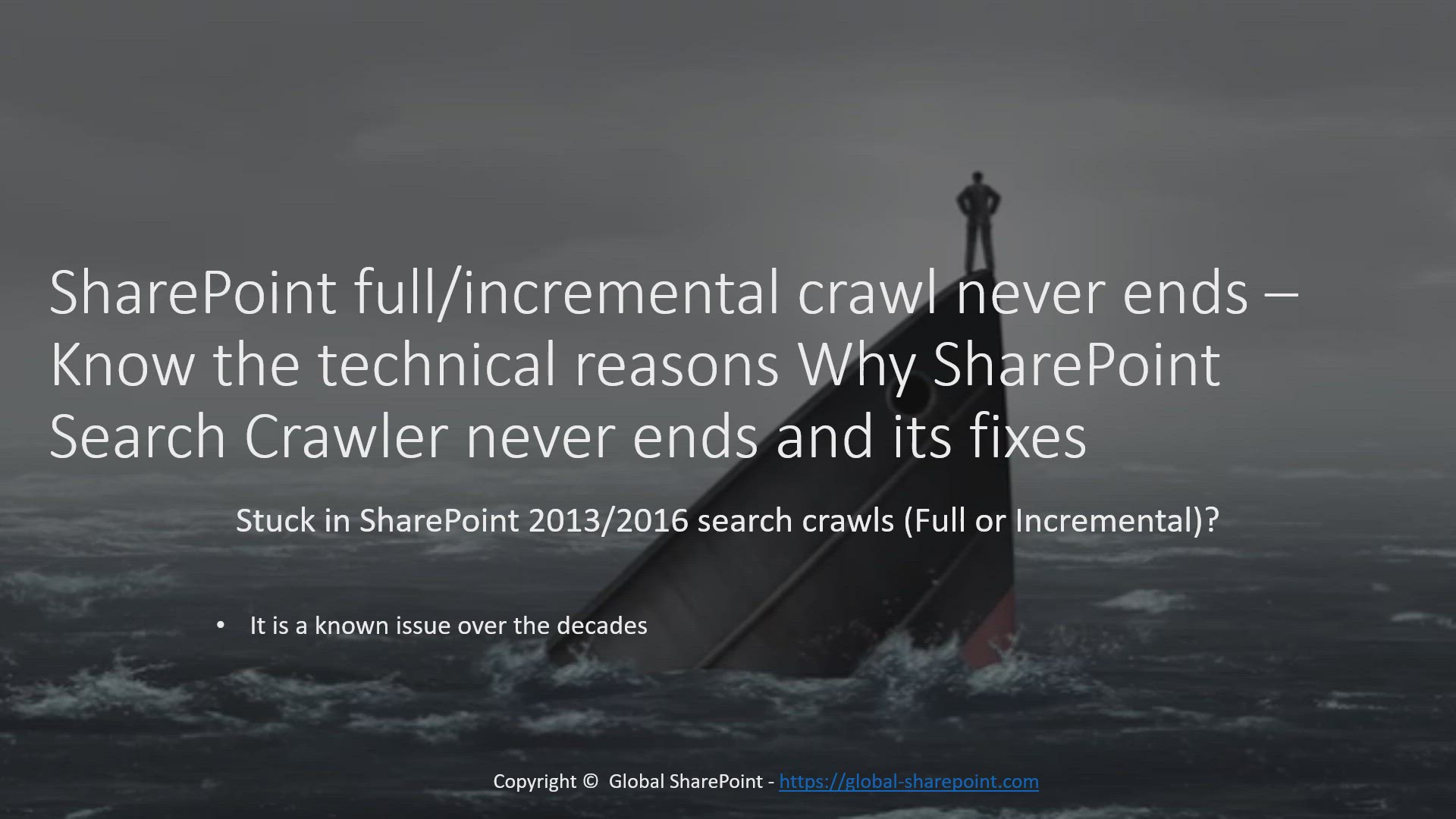 'Video thumbnail for SharePoint full crawl never ends'