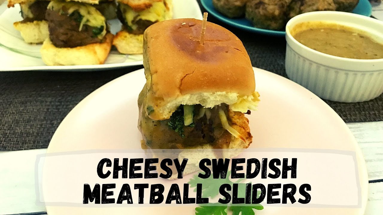 'Video thumbnail for Cheesy Swedish Meatball Sliders Recipe | Happy Tummy Recipes'
