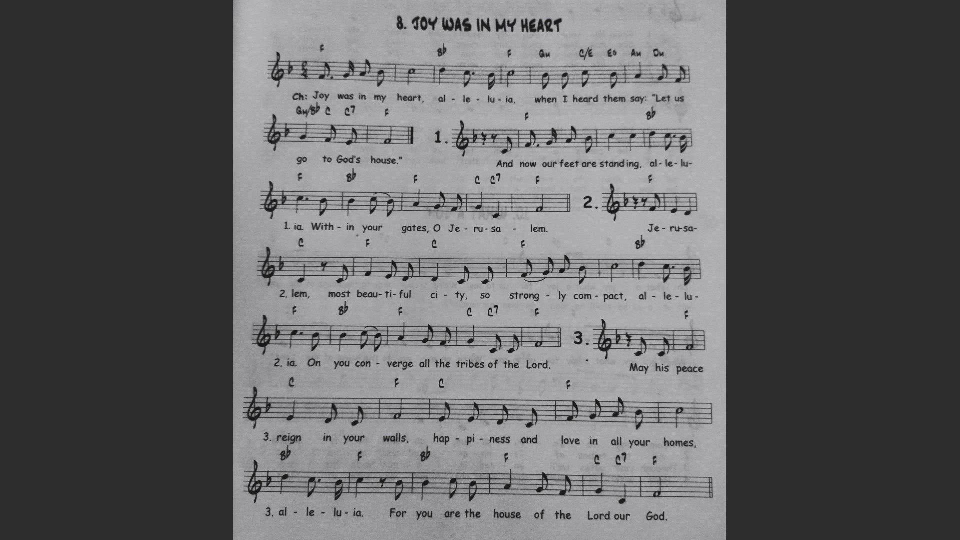 'Video thumbnail for Joy was in my heart - Catholic Mass Song Sheet Music'