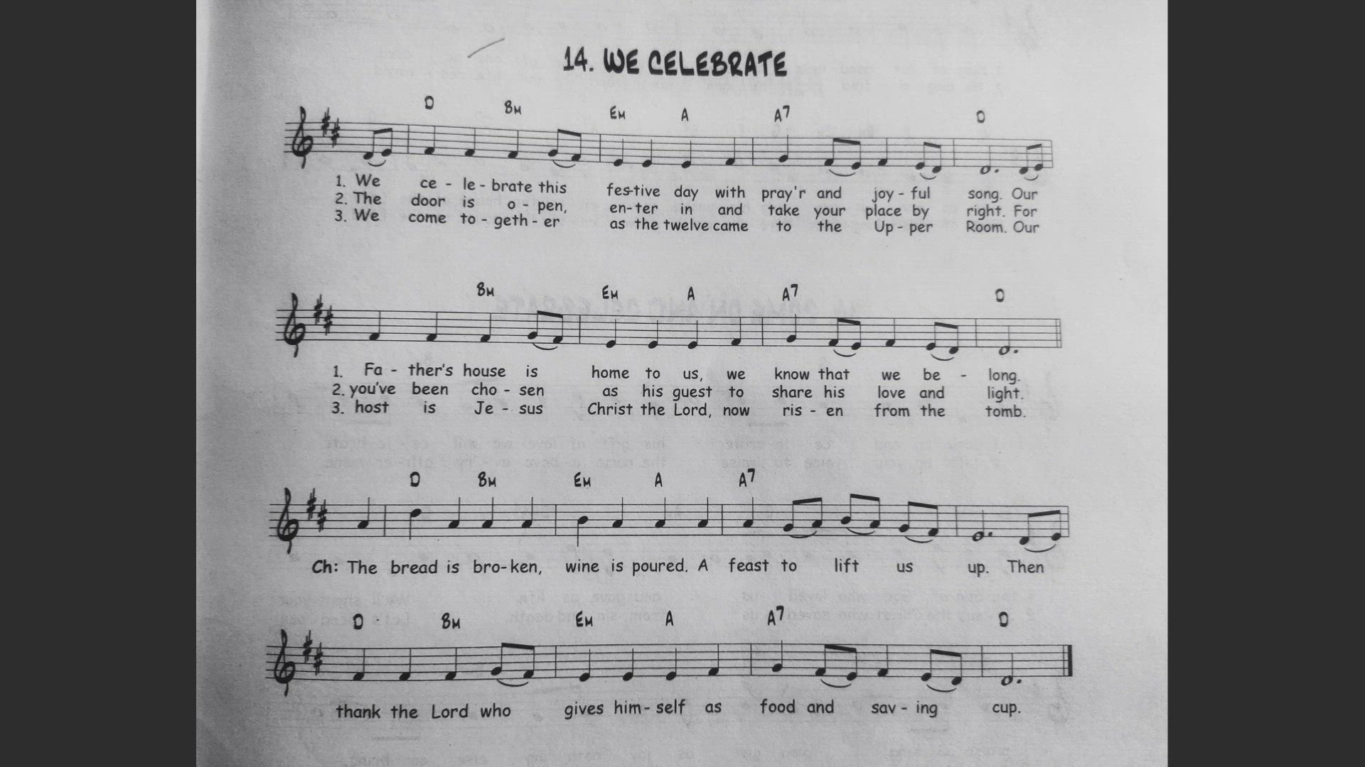 'Video thumbnail for We Celebrate - Catholic Mass Song Sheet Music'