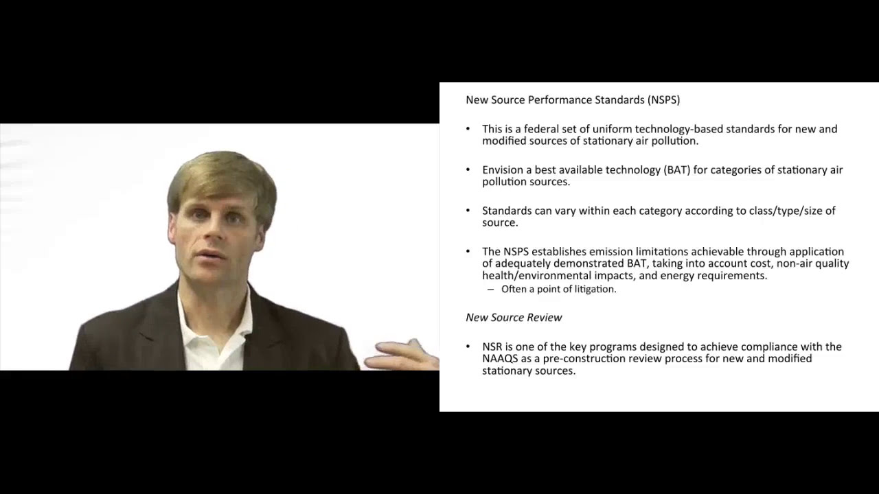 'Video thumbnail for Clean Air Act - New Source Performance Standards and New Source Review'