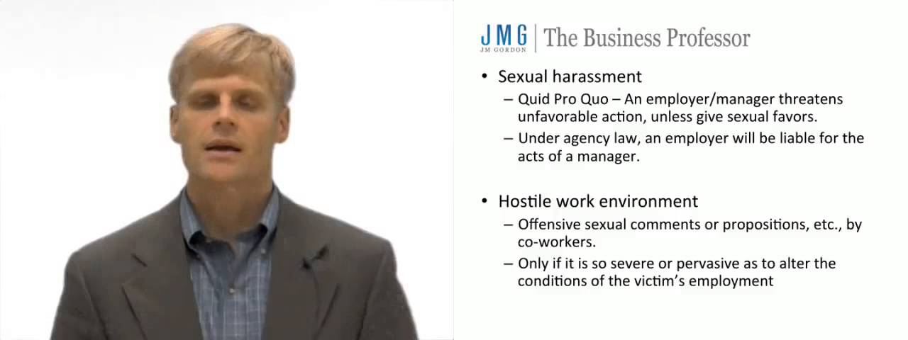 'Video thumbnail for Sexual Harassment and Discrimination Under Title VII'