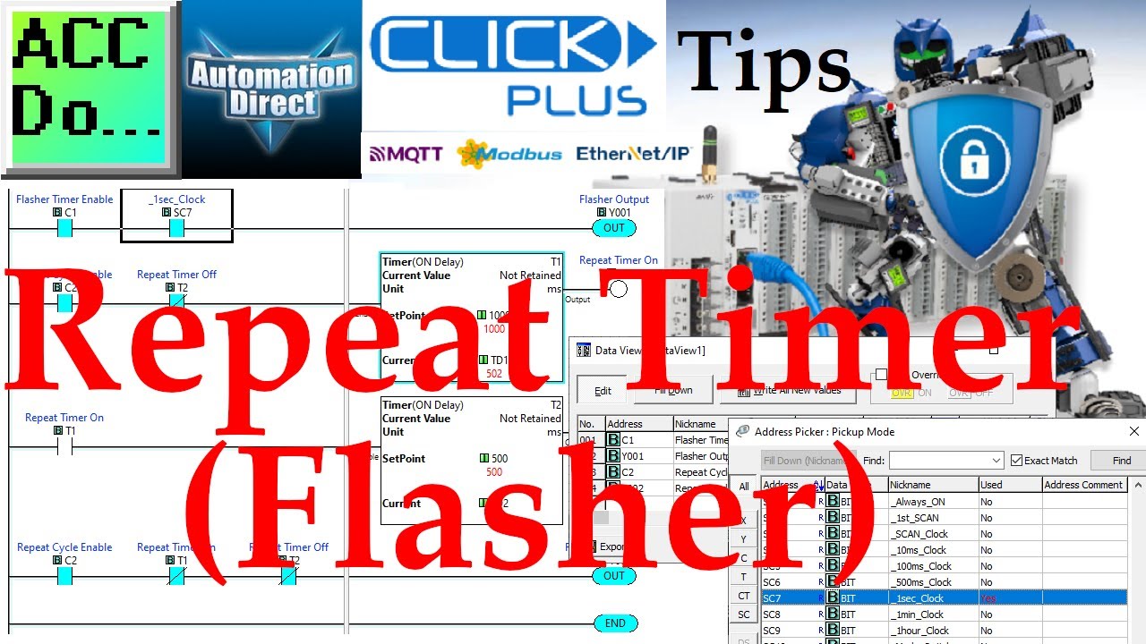 'Video thumbnail for Click PLC Repeat Timer Flasher'