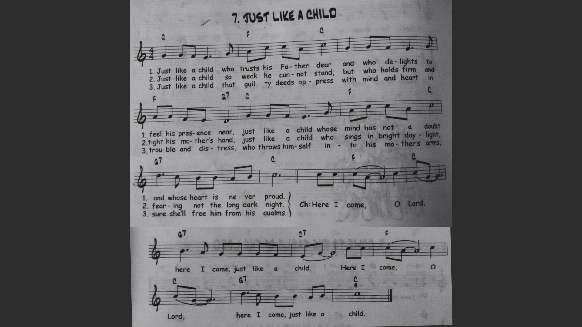'Video thumbnail for Just like a child - Catholic Mass Song Sheet Music'