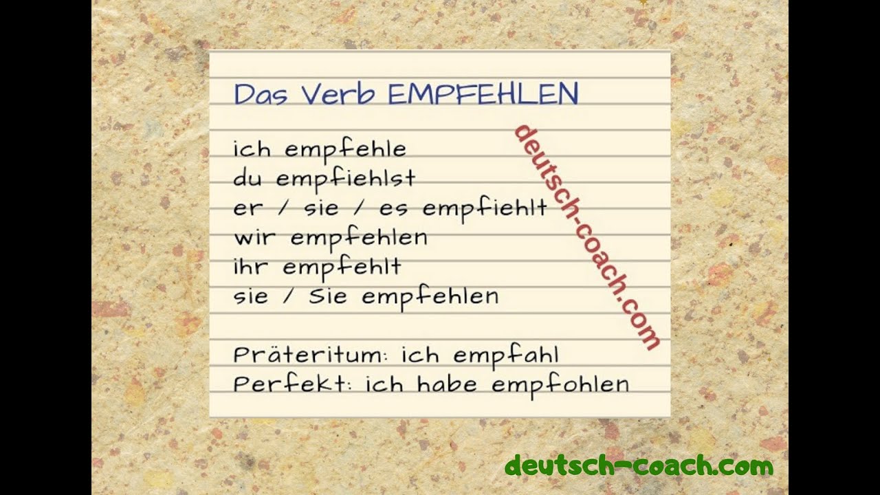 'Video thumbnail for Das Verb EMPFEHLEN'