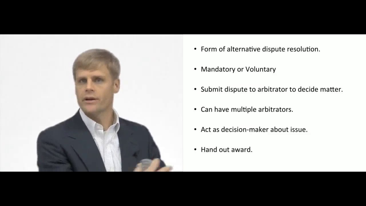 'Video thumbnail for Arbitration - Legal Dispute'