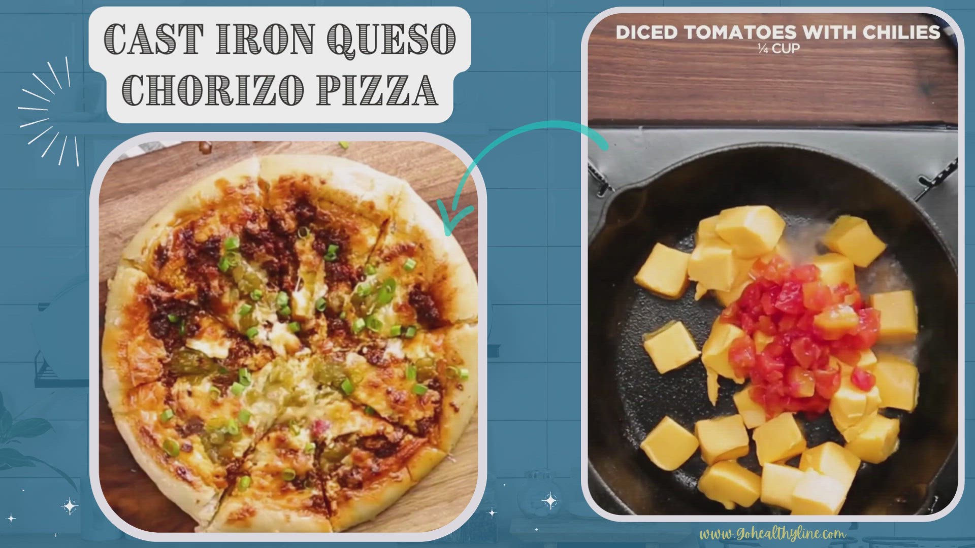 Video thumbnail for Cast Iron Queso Chorizo Pizza