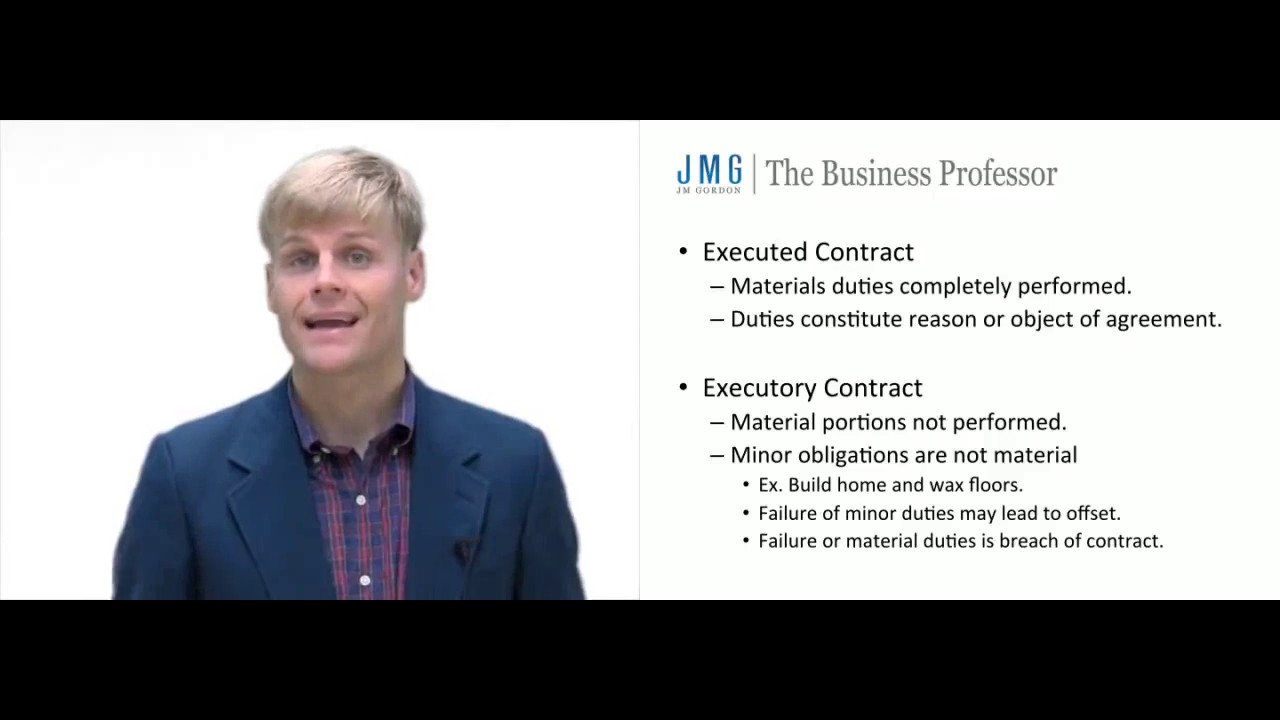Video thumbnail for Executory vs Executed Contracts