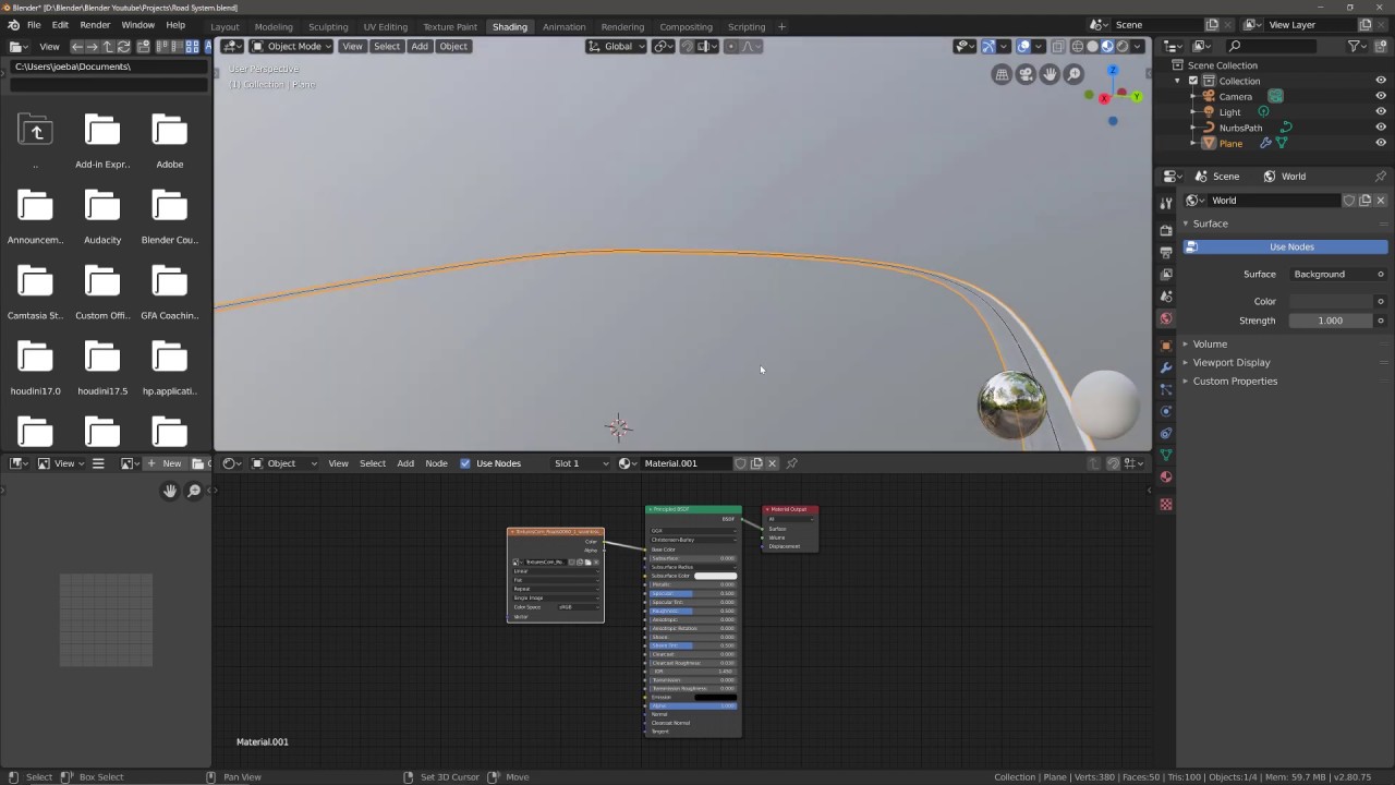 Video thumbnail for How To Create Any Road System With Paths - Blender 2.8 Tutorial