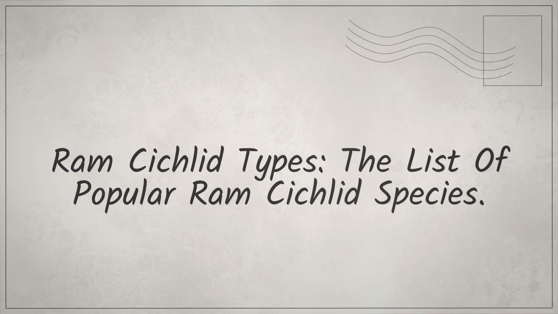 Video thumbnail for Ram Cichlid Types: The List Of Popular Ram Cichlid Species