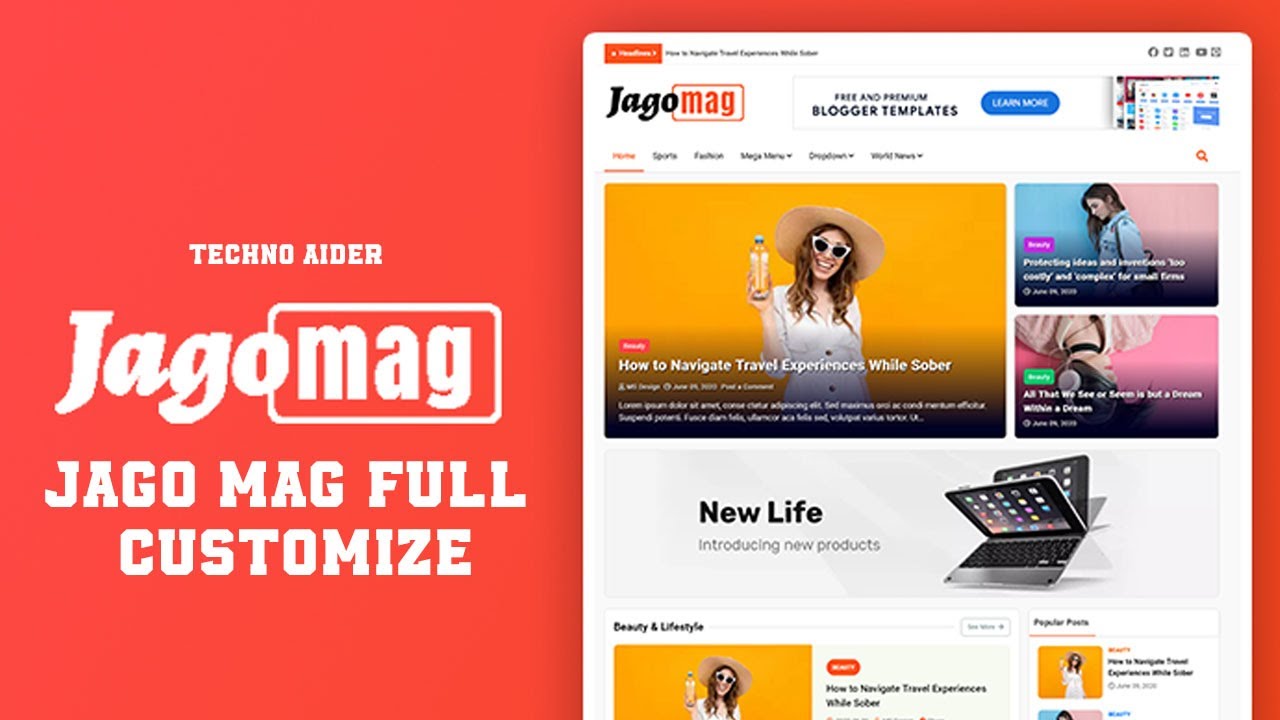 Video thumbnail for Jago Mag Premium Theme Free Download And Customization | Blogger template