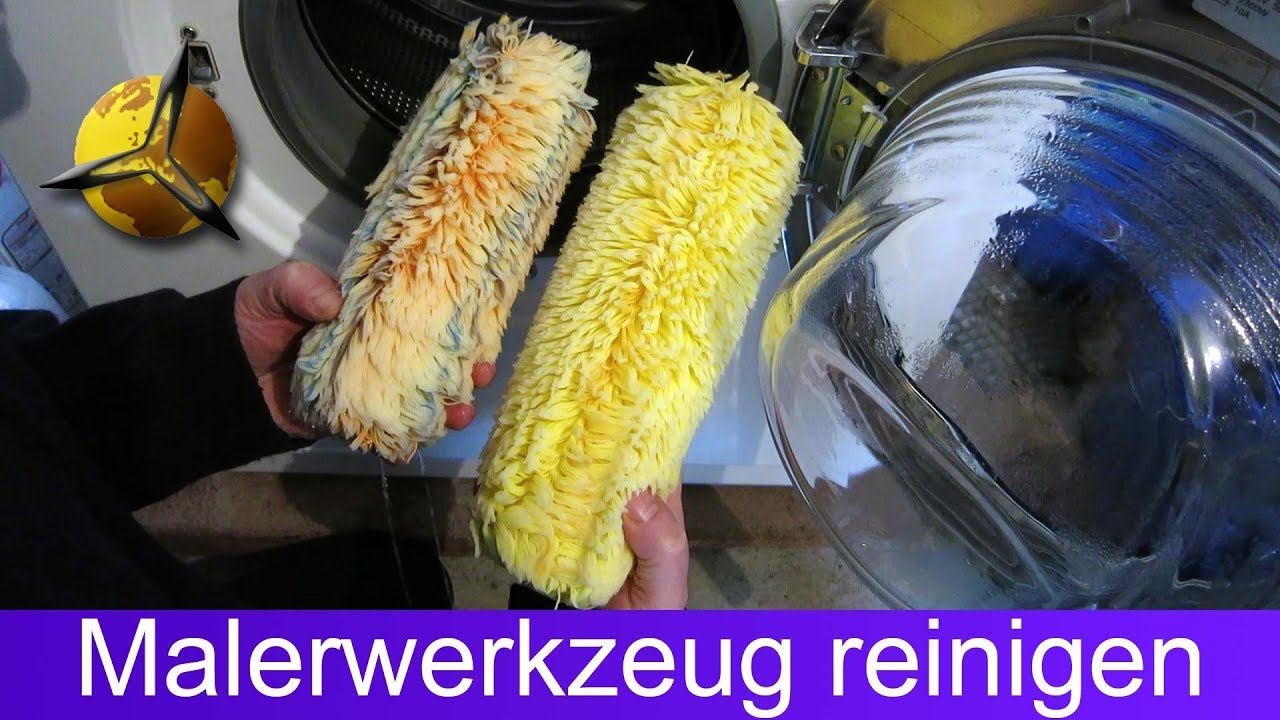 'Video thumbnail for Malerwerkzeug säubern: Farbe aus Rolle & Pinsel entfernen'