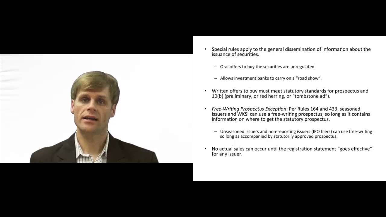 'Video thumbnail for Post Filing Waiting Period in Securities Issuance'