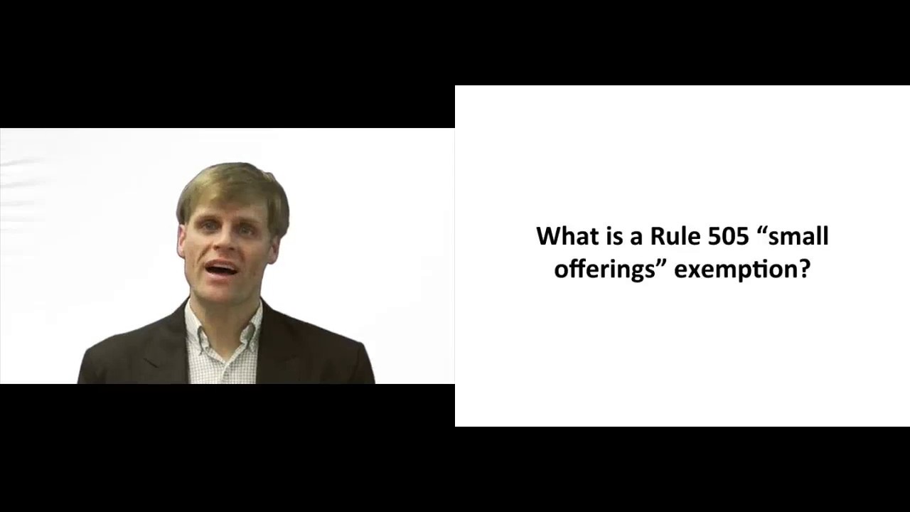 'Video thumbnail for Regulation 505 - Securities Exemption'