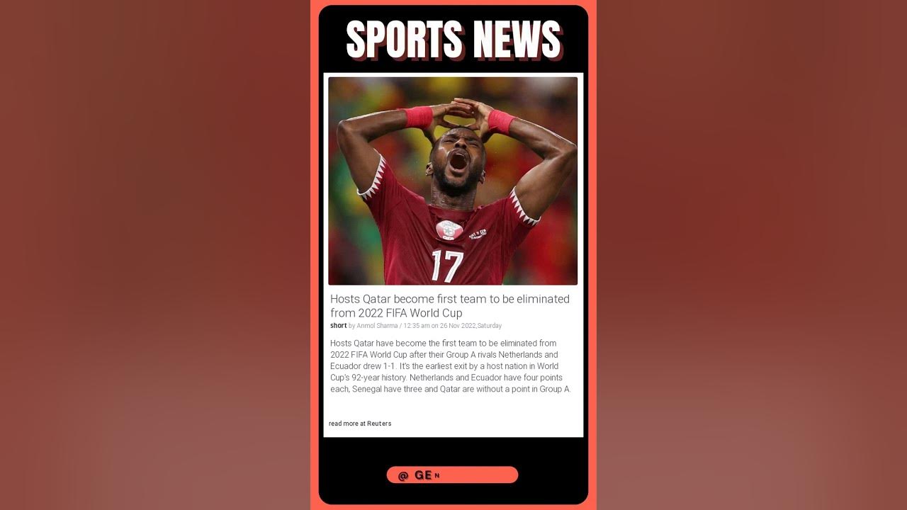 Video thumbnail for Sports News Today | "Qatar out of the World Cup? What a bummer!" | #shorts #sports