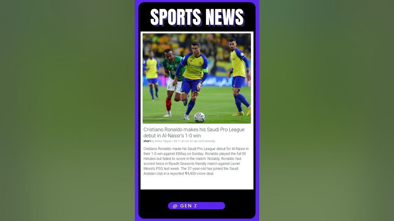 Video thumbnail for Cristiano Ronaldo's Saudi Pro League Debut Sees Al-Nassr Secure 1-0 Victory Over Al-Faisaly