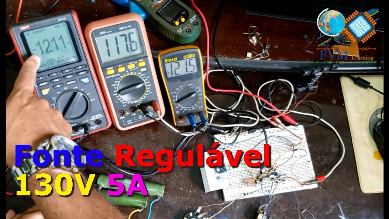 Video thumbnail for Projeto Super Fonte 1.25V à 130V e 0.2 à 5 Amperes com CI LM723 - 1° Parte
