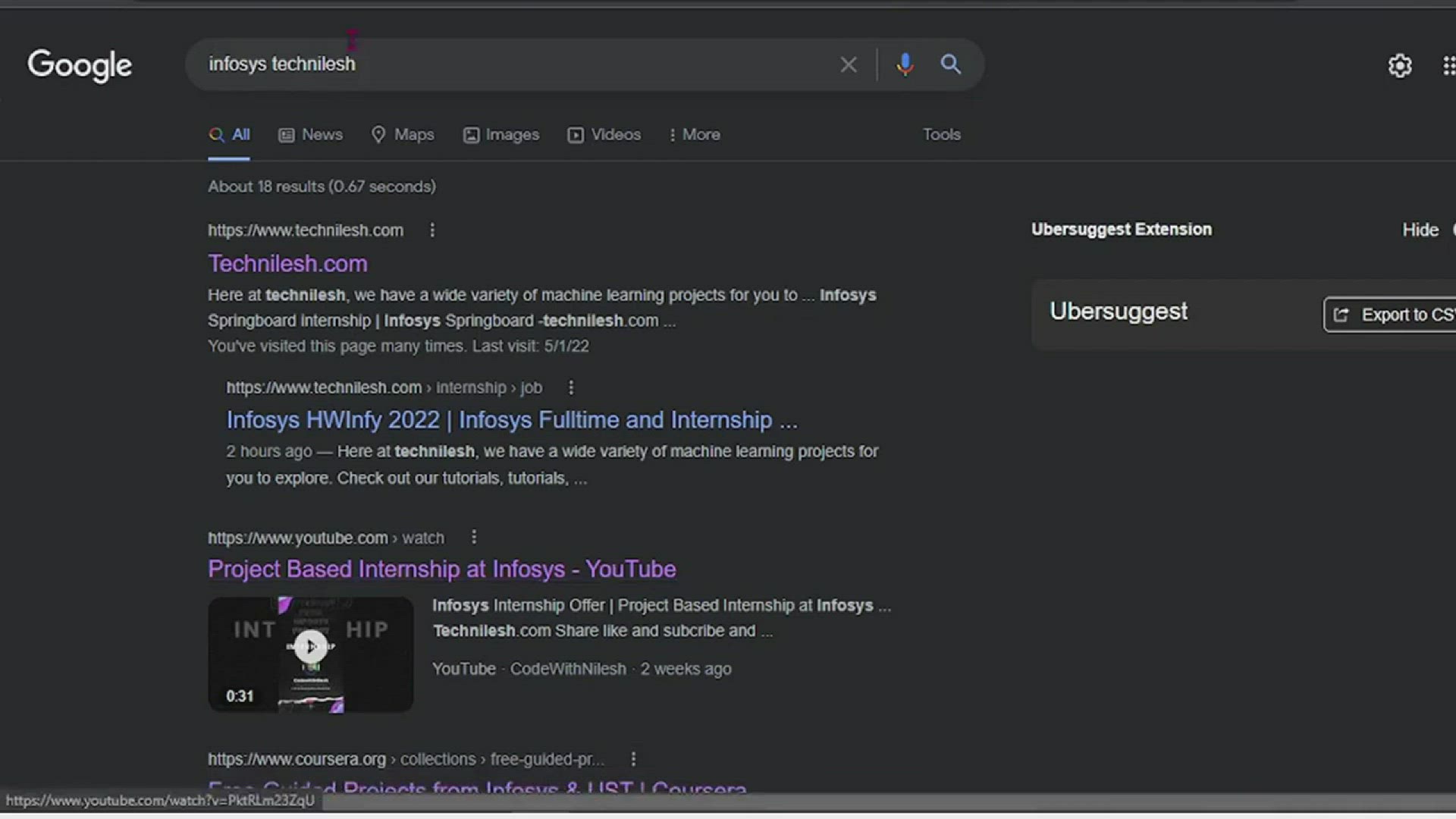 'Video thumbnail for Infosys Internship and Fulltime Offer | HackWithInfy 2022 | Coding Compitation | Link In Desc'