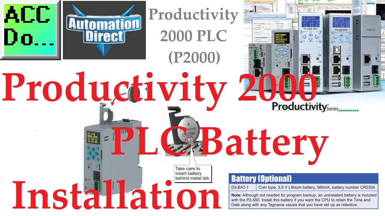 'Video thumbnail for Productivity 2000 PLC Battery Installation'