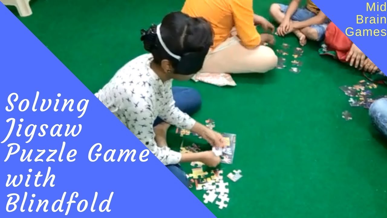 'Video thumbnail for Solving Jigsaw Puzzle with Blindfold - Mid Brain Games'