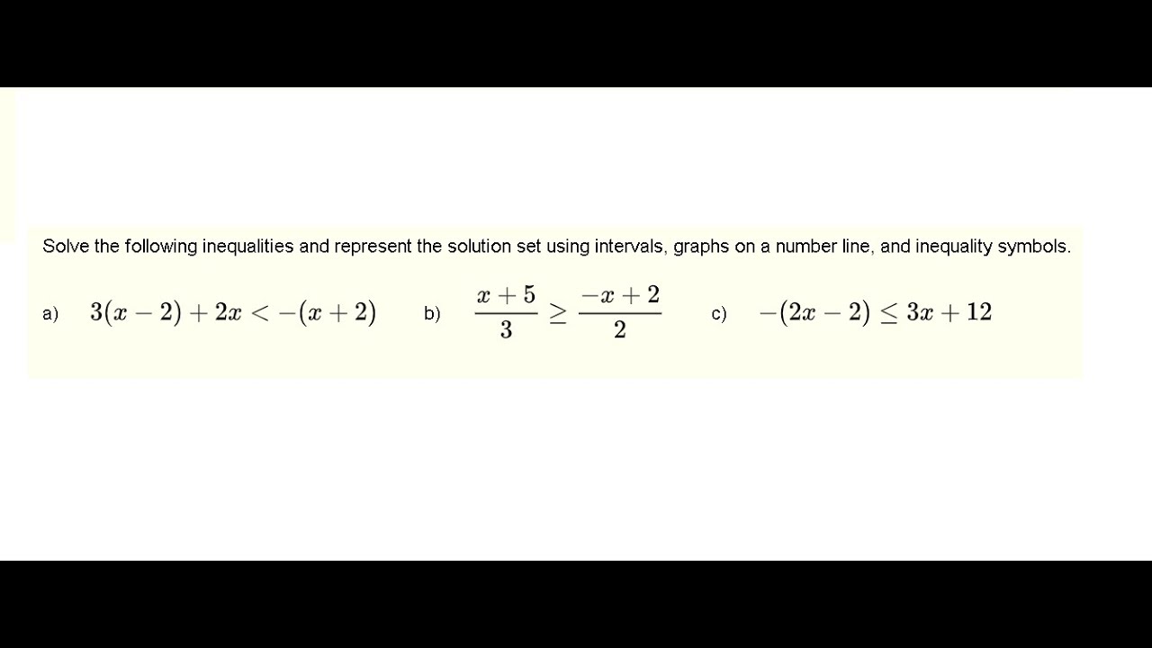 'Video thumbnail for Solve Inequalities with Brackets and Fractions'