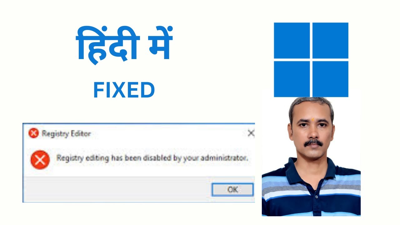 'Video thumbnail for Fixed: Registry editing has been disabled by your administrator Error on windows 11'