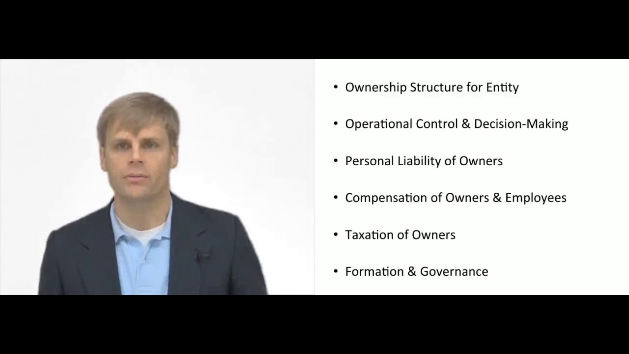 'Video thumbnail for Considerations for Choosing a Business Entity'