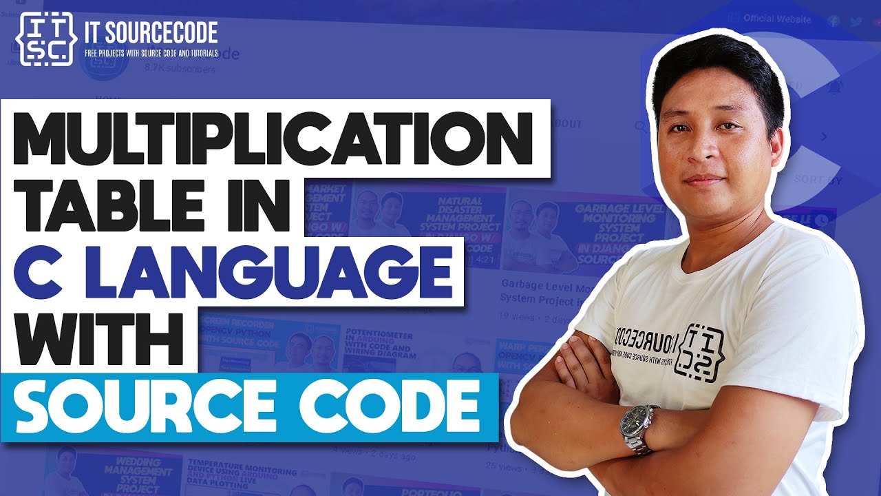 'Video thumbnail for Multiplication Table in C Programming with Source Code | C Programming Projects with Source Code'