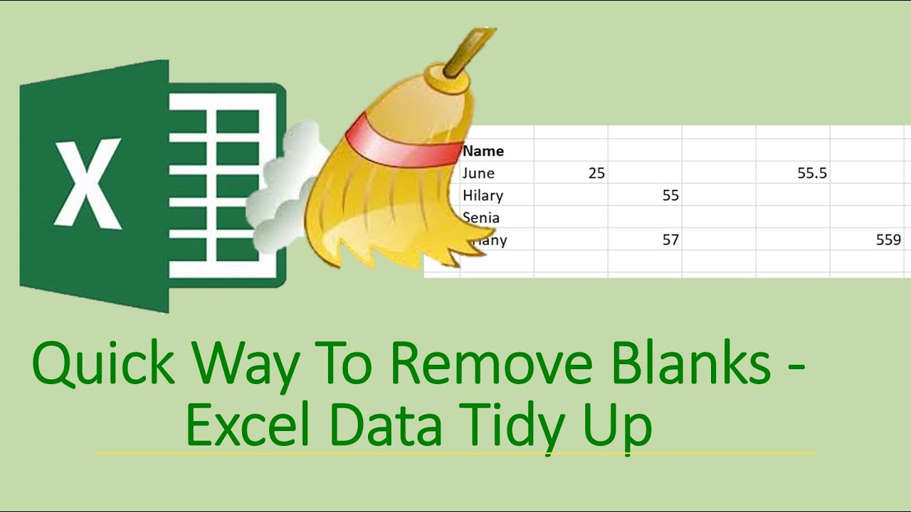 'Video thumbnail for Quick Way To Remove Blanks -Excel Data Tidy Up'