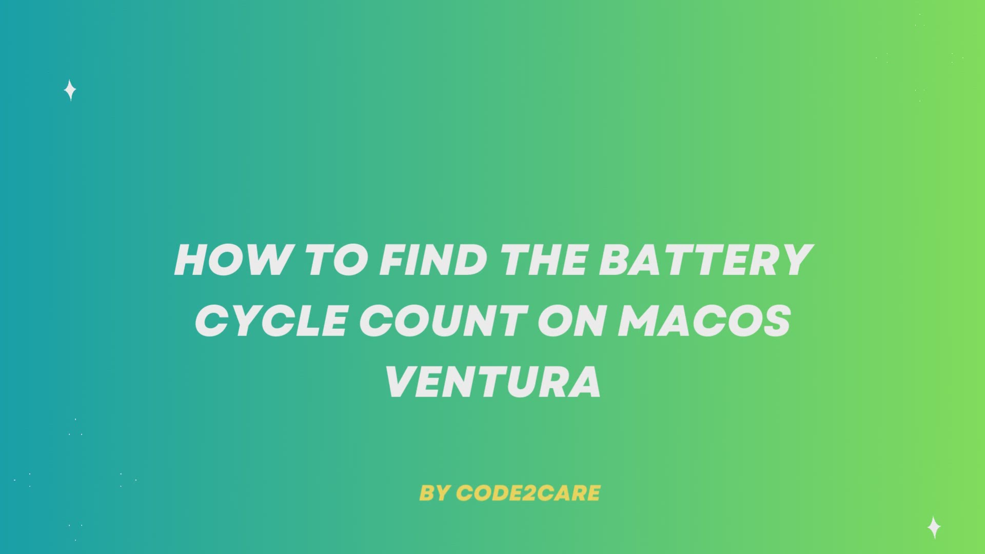 'Video thumbnail for Find the Battery Cycle Count on macOS Ventura'