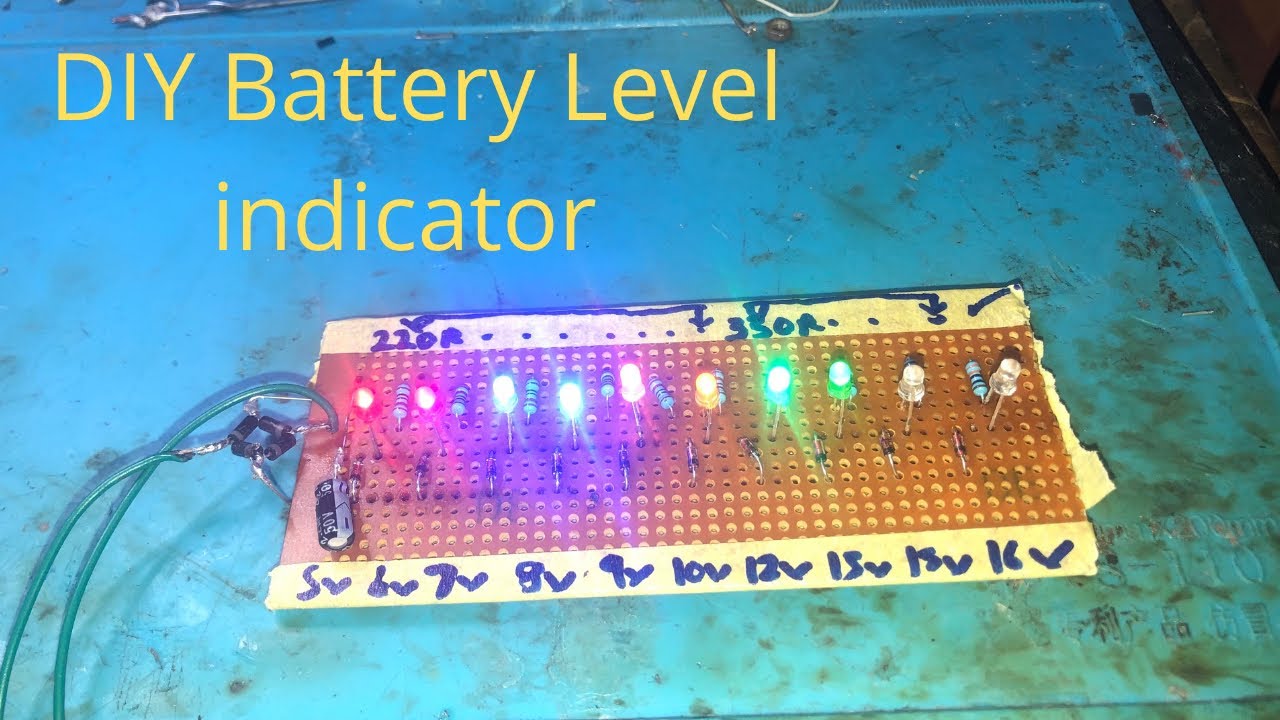 Video thumbnail for DIY battery monitor circuit | all battery volt level indicator| battery monitor circuit| no ic