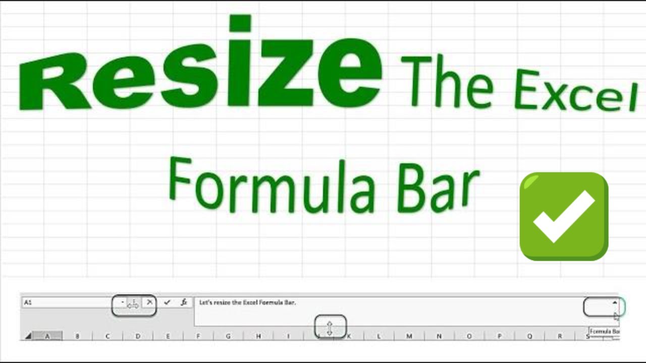 'Video thumbnail for Resize The Excel Formula Bar'