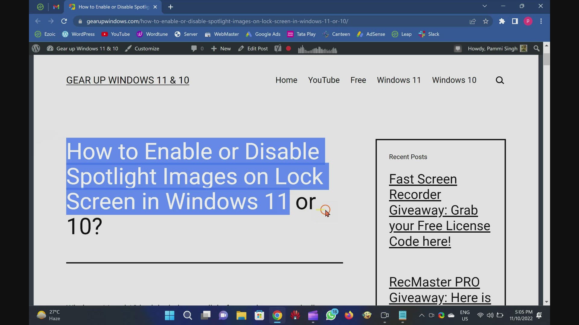 'Video thumbnail for Turn on or off Spotlight Images on Lock Screen in Windows 11'
