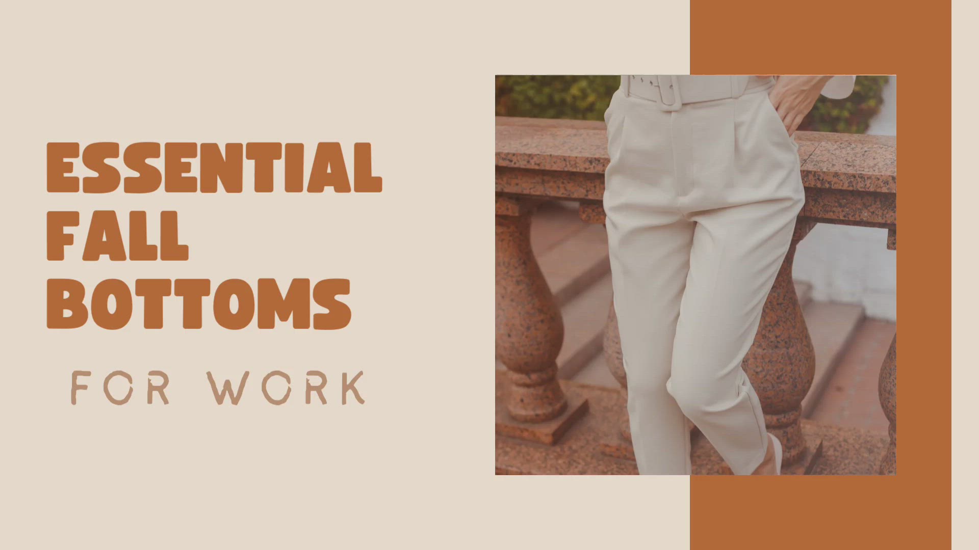 Video thumbnail for Classic work bottoms for fall